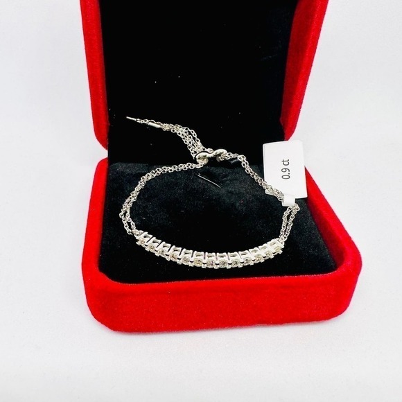 Moissanite Diamond Tennis Bracelet GRA Certified Round Cut Adjustable Chain 925 - Picture 2 of 12